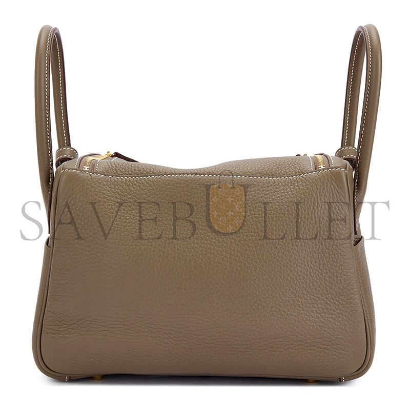 H**mes MASTER LINDY 26 CLEMENCE ÉTOUPE GOLD HARDWARE (26*18*12cm)